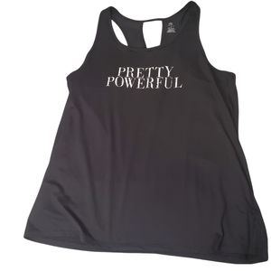 CHAMPION | Women's Pretty Powerful motivational text graphic tanktop. Size XL.
